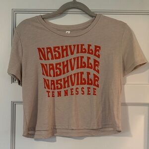 Bella Canvas Beige Nashville Graphic Crop Top